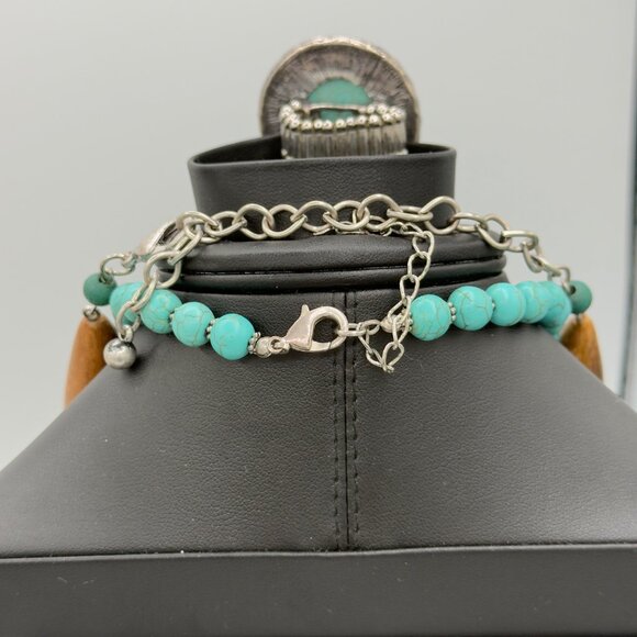 Chico's Costume Jewelry Lot Faux Turquoise Beaded Necklaces Layering Pieces - Picture 13 of 16